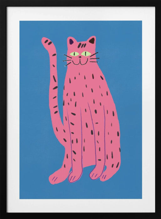 Pink cat Framed Art Wall Decor