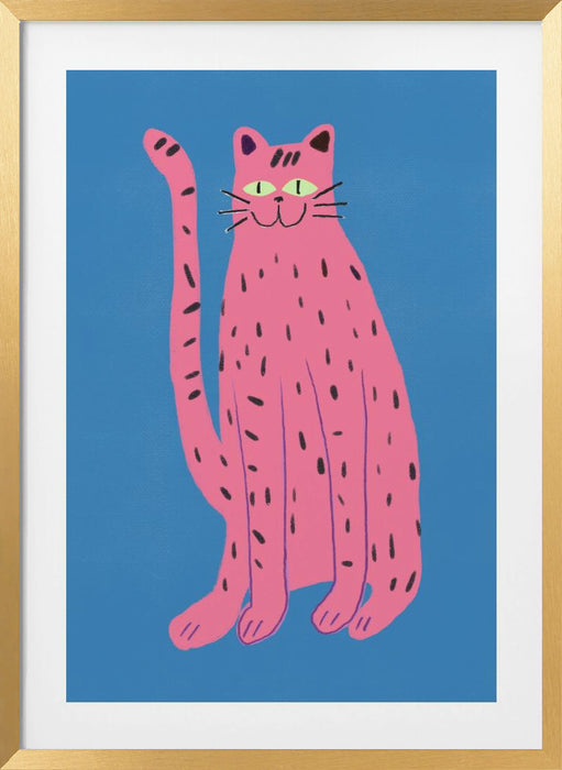 Pink cat Framed Art Wall Decor