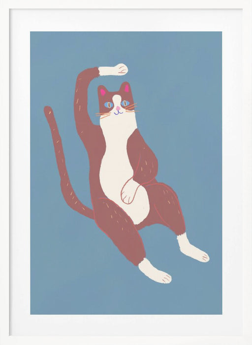 Brown and white cat 02 Framed Art Wall Decor