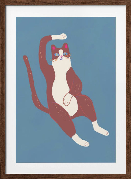 Brown and white cat 02 Framed Art Wall Decor