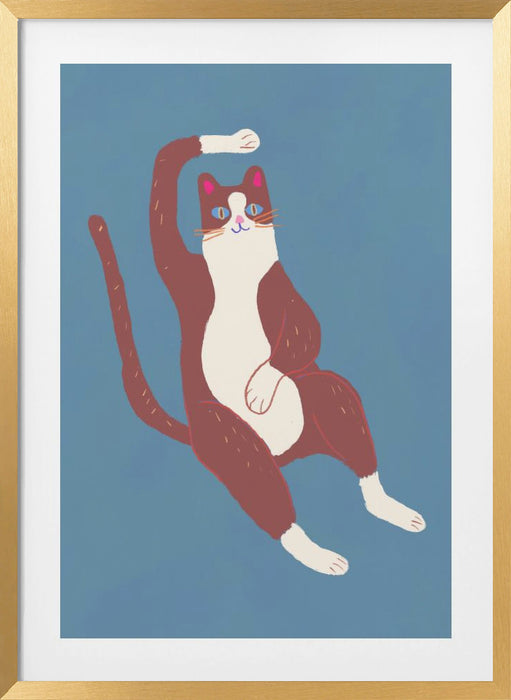 Brown and white cat 02 Framed Art Wall Decor