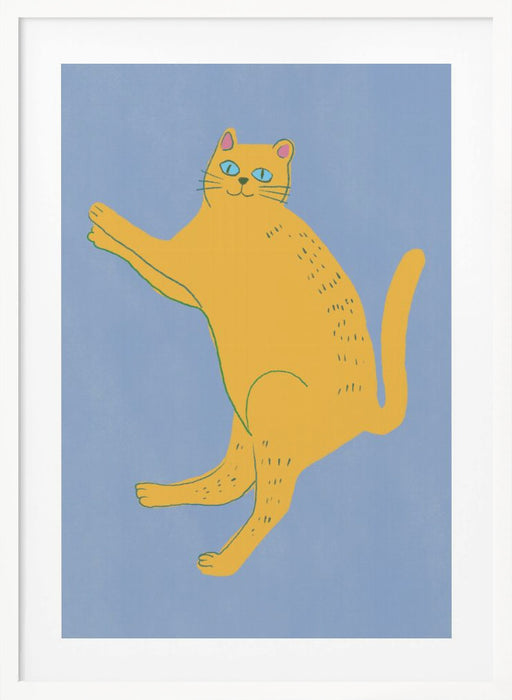 Yellow cat Framed Art Modern Wall Decor