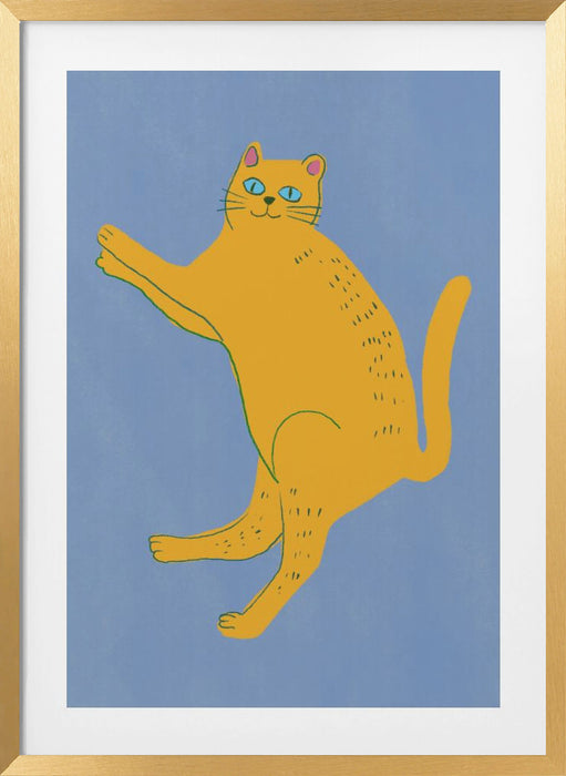 Yellow cat Framed Art Modern Wall Decor