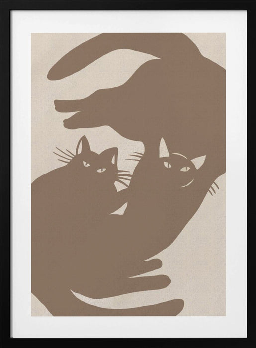 Two cats Framed Art Modern Wall Decor