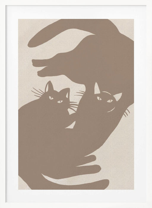 Two cats Framed Art Modern Wall Decor