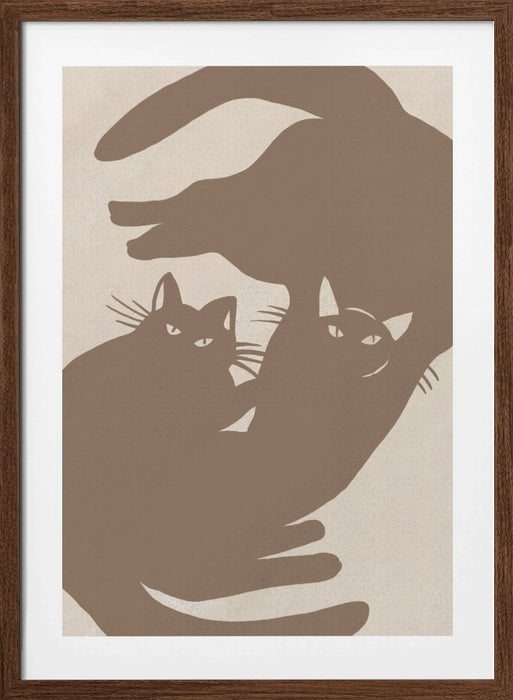 Two cats Framed Art Modern Wall Decor