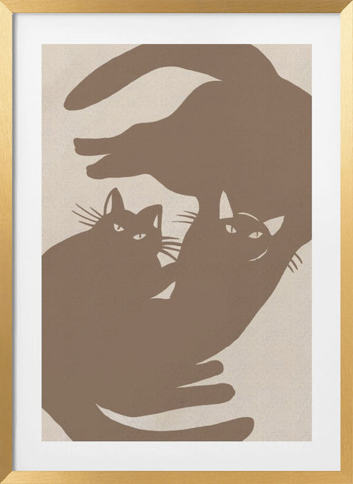 Two cats Framed Art Modern Wall Decor