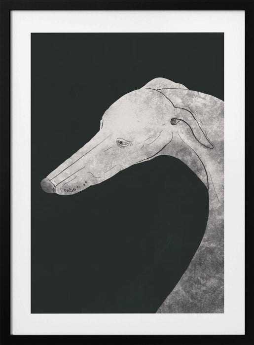 Greyhound black and white 02 Framed Art Wall Decor