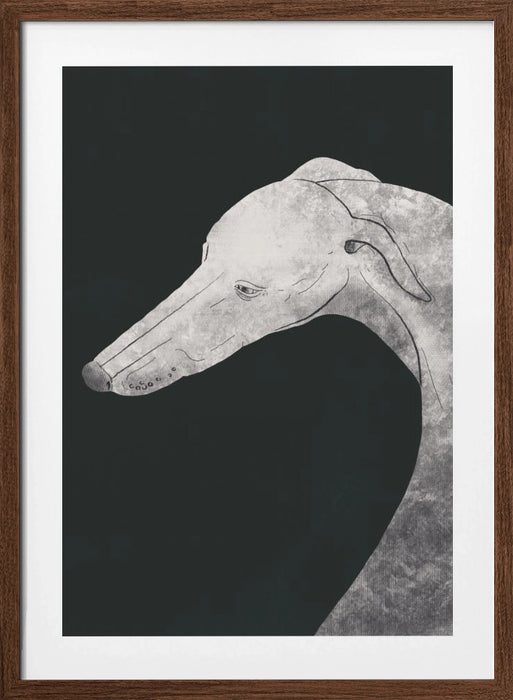 Greyhound black and white 02 Framed Art Wall Decor