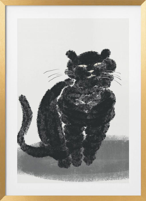 Portrait of a black cat Framed Art Wall Decor