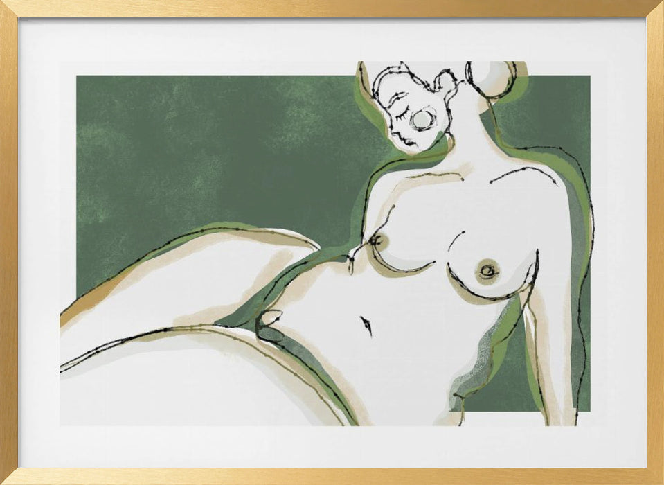 Sensuality (Green Version) Landscape Framed Art