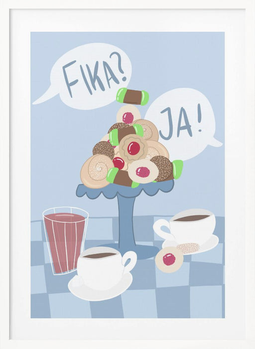 Fika coffe donuts Framed Art Modern Wall Decor