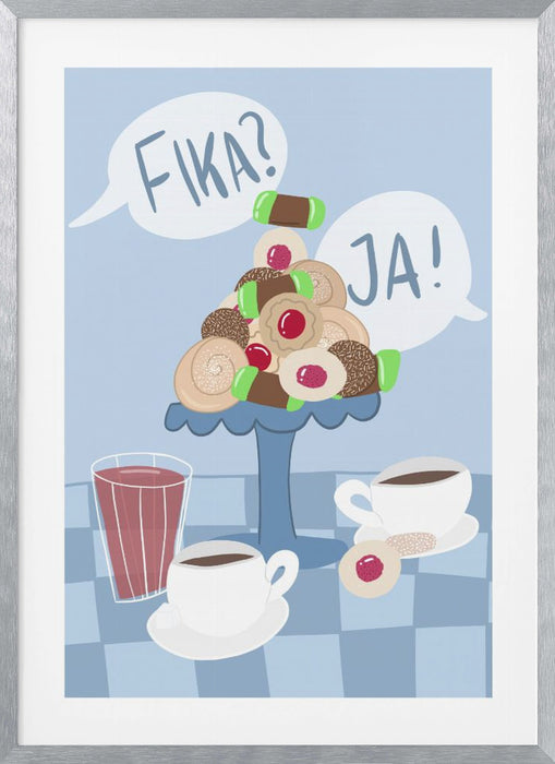 Fika coffe donuts Framed Art Modern Wall Decor