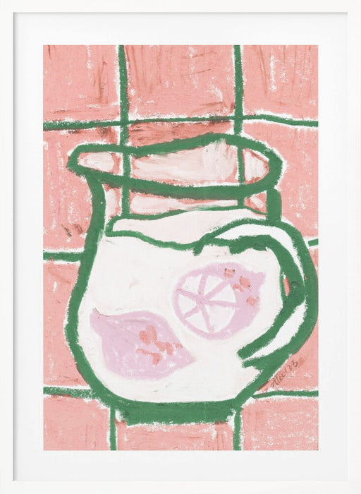 Jug Of Lemonade, peach Framed Art Wall Decor