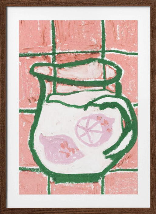 Jug Of Lemonade, peach Framed Art Wall Decor