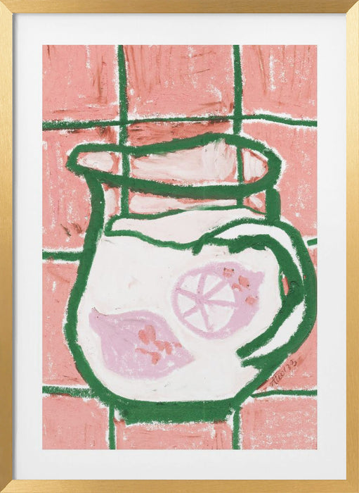 Jug Of Lemonade, peach Framed Art Wall Decor