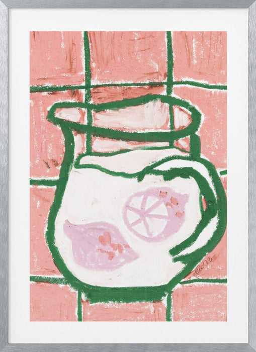 Jug Of Lemonade, peach Framed Art Wall Decor