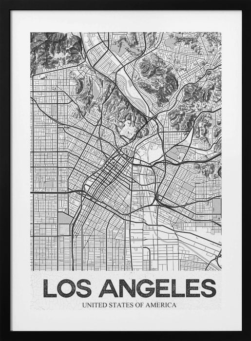 Los Angeles White Framed Art Modern Wall Decor