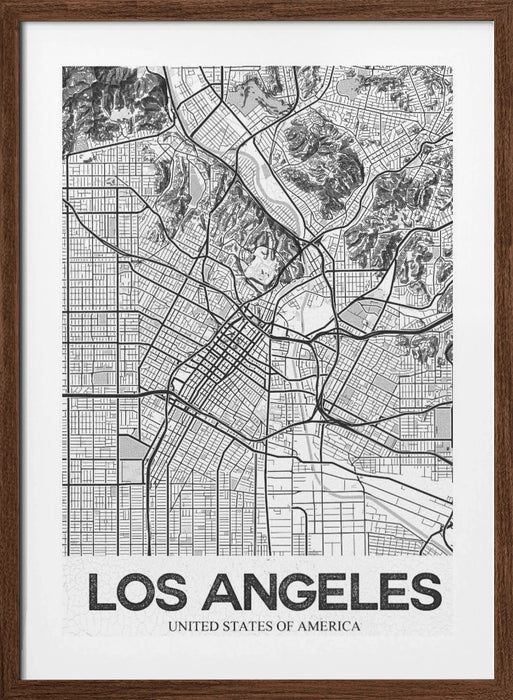 Los Angeles White Framed Art Modern Wall Decor