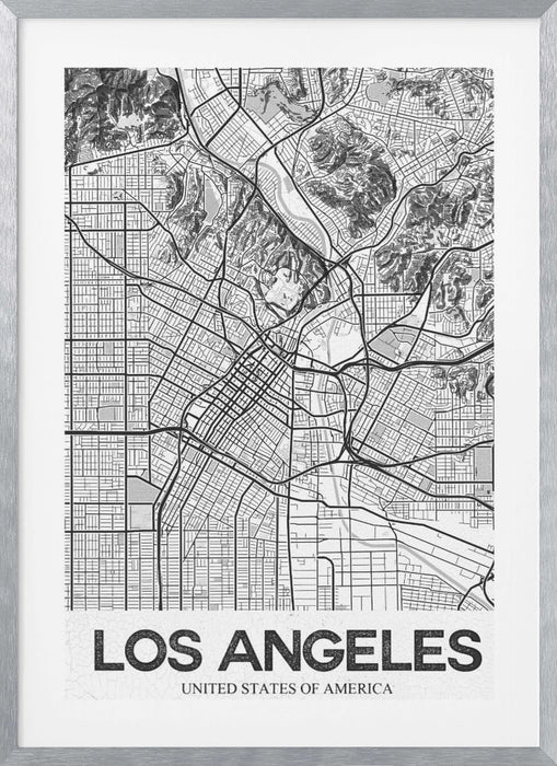 Los Angeles White Framed Art Modern Wall Decor