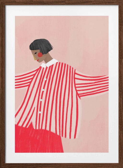 The Woman With the Red Stripes Framed Art Wall Decor