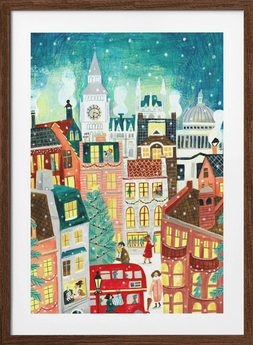 Christmas London in the snow Framed Art Wall Decor