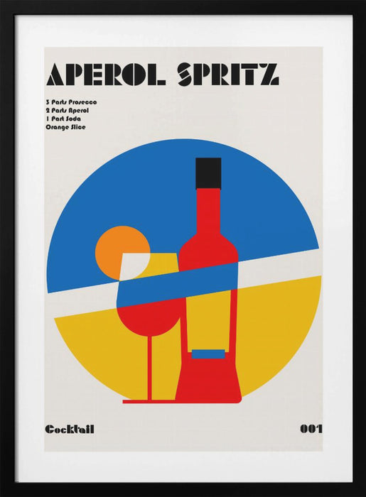 Aperol Spritz Cocktail Bauhaus Art Print Framed Art Modern Wall Decor