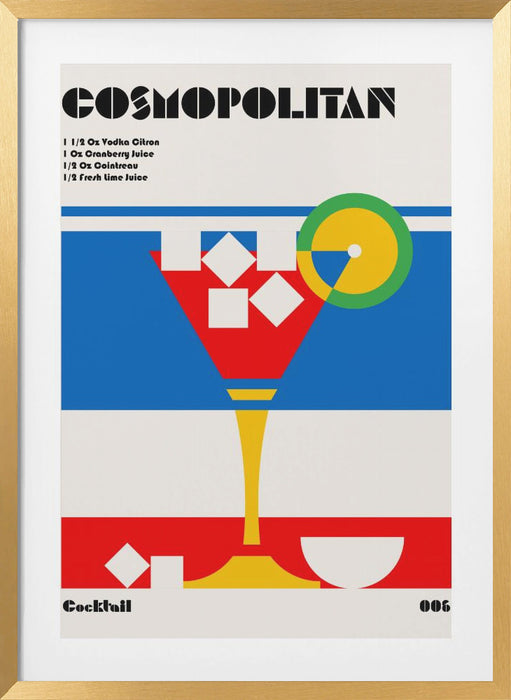 Cosmopolitan Bauhaus Cocktail Framed Art Modern Wall Decor