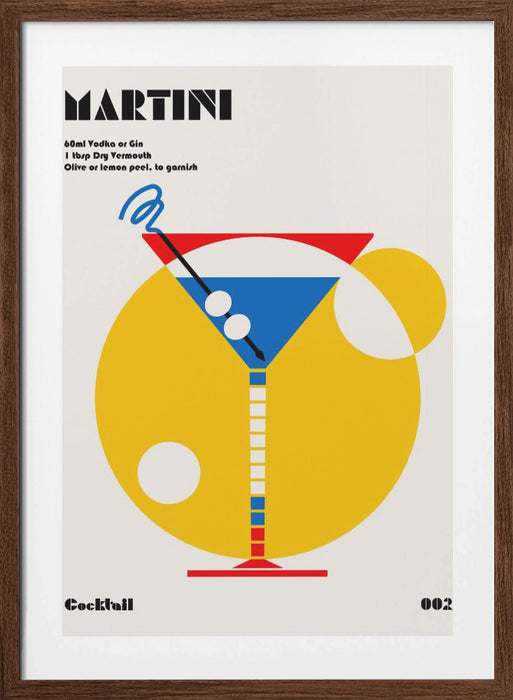 Martini Bauhaus Cocktail Framed Art Modern Wall Decor