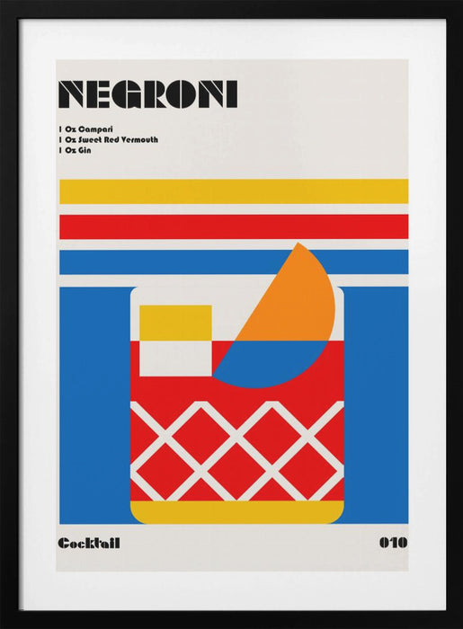 Negroni Bauhaus Cocktail Framed Art Wall Decor