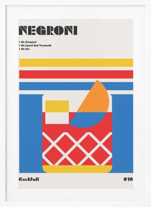 Negroni Bauhaus Cocktail Framed Art Wall Decor