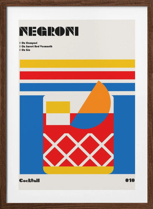 Negroni Bauhaus Cocktail Framed Art Wall Decor