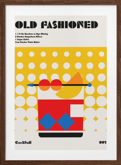 Old Fashioned Bauhaus Cocktail Framed Art Wall Decor