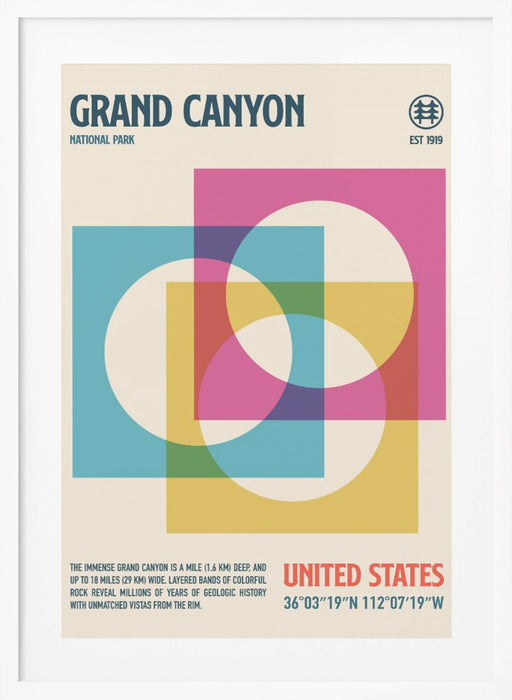 Grand Canyon National Park Travel Poster Framed Art Modern Wall Decor