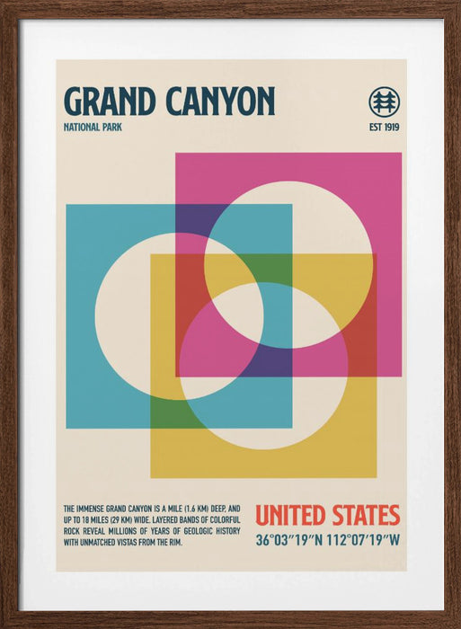 Grand Canyon National Park Travel Poster Framed Art Modern Wall Decor