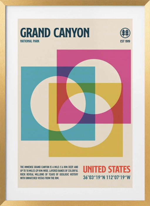 Grand Canyon National Park Travel Poster Framed Art Modern Wall Decor