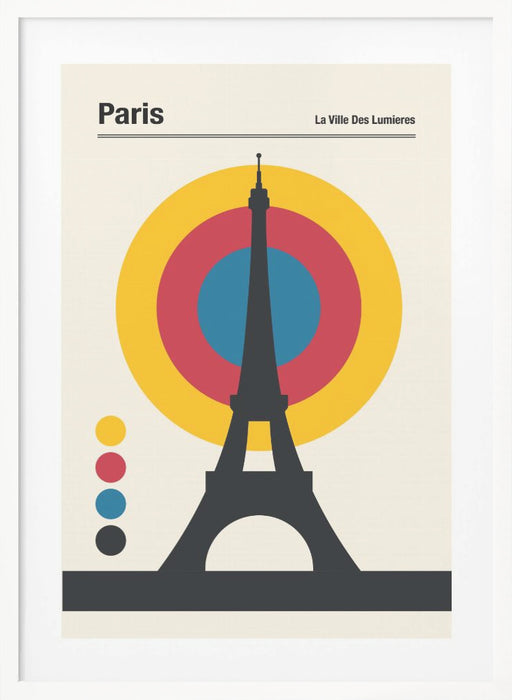 Paris Eiffel Tower Retro travel Print Framed Art Modern Wall Decor