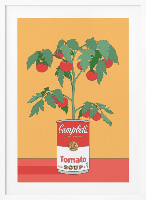 Campbells Soup Tomato Plant Retro Illustration Framed Art Modern Wall Decor