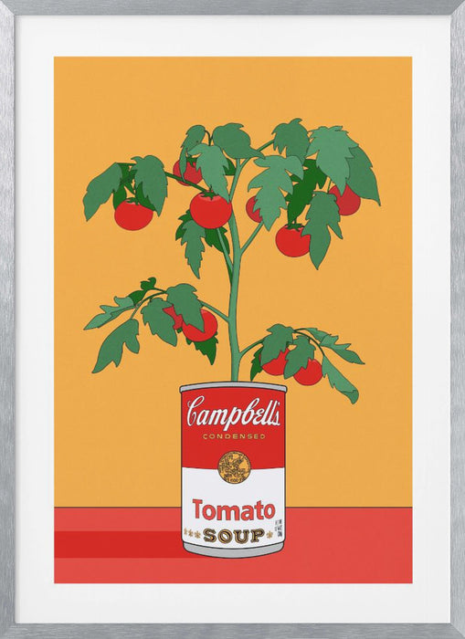 Campbells Soup Tomato Plant Retro Illustration Framed Art Modern Wall Decor