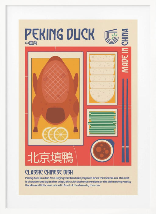 Peking Duck Japanese Food Print Framed Art Modern Wall Decor