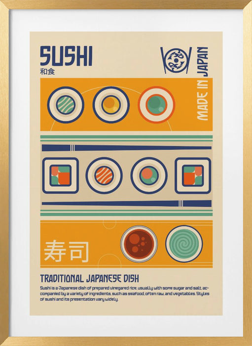 Sushi Japanese Food Print Framed Art Modern Wall Decor