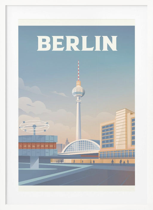 Berlin Cityscape Travel Print Framed Art Modern Wall Decor