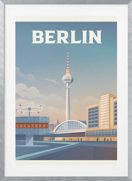 Berlin Cityscape Travel Print Framed Art Modern Wall Decor