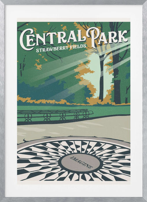 Central Park New York Travel Print Framed Art Modern Wall Decor