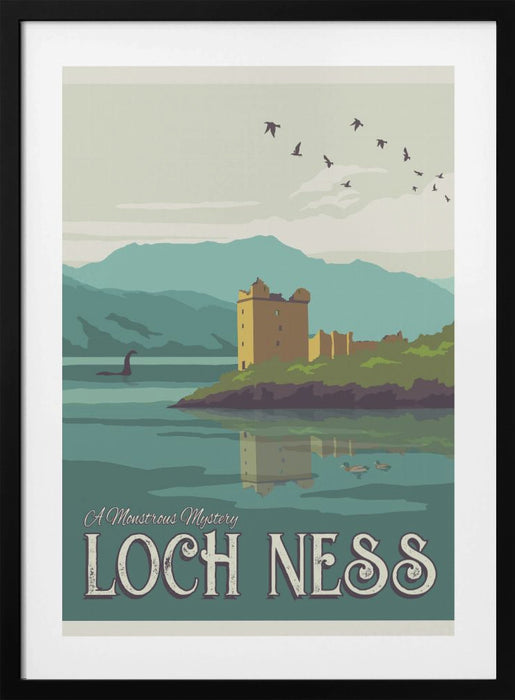 Loch Ness Travel Print Framed Art Modern Wall Decor