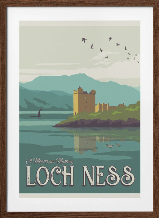 Loch Ness Travel Print Framed Art Modern Wall Decor