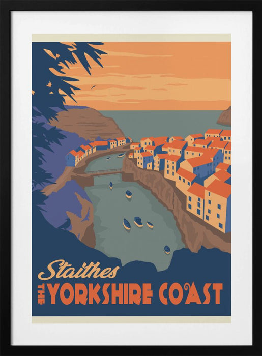 Staithes Yorkshire Travel Print Framed Art Modern Wall Decor