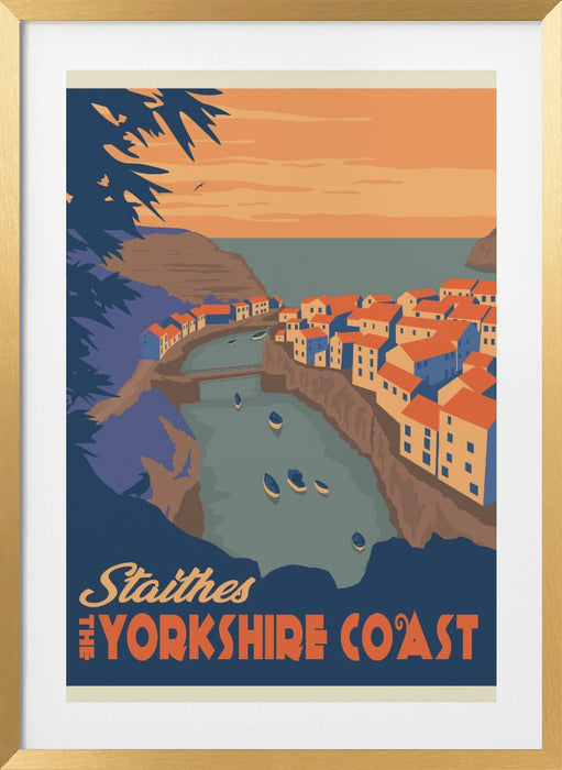 Staithes Yorkshire Travel Print Framed Art Modern Wall Decor