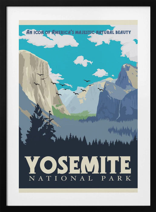 Yosemite National Park Travel Print Framed Art Modern Wall Decor