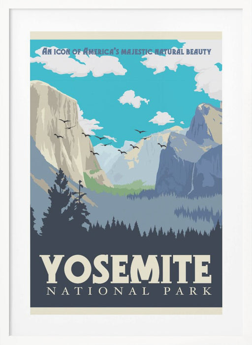 Yosemite National Park Travel Print Framed Art Modern Wall Decor